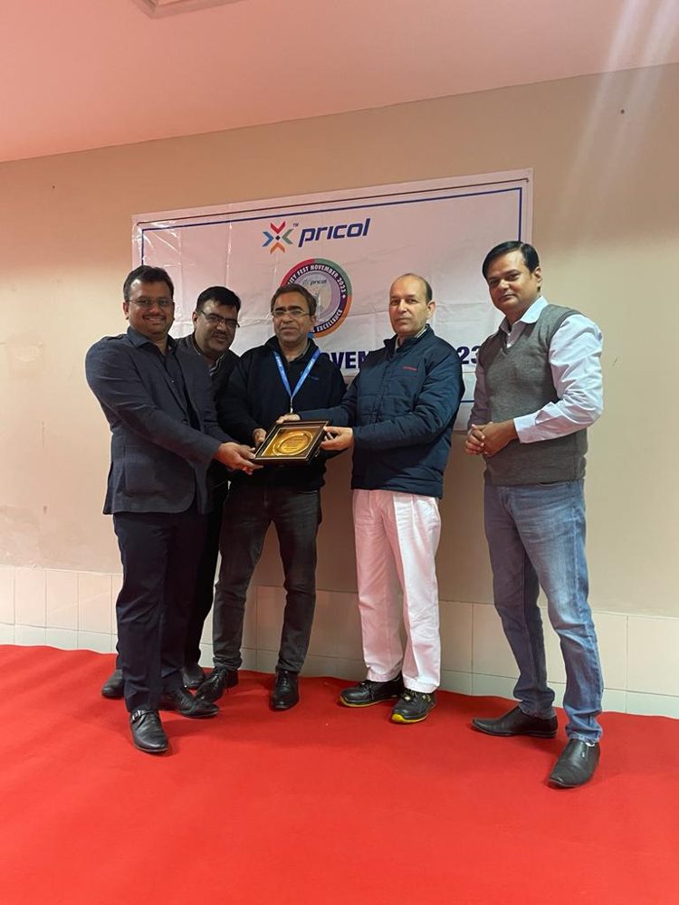 Receiving the Pricol Best Supplier award 2023