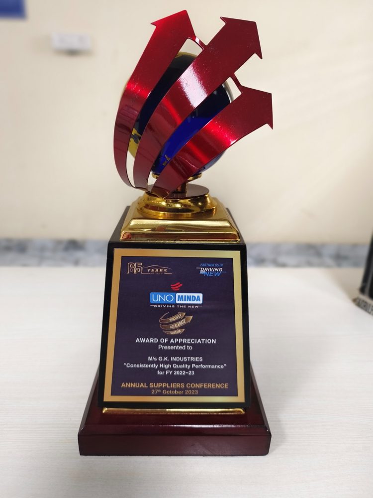 Uno Minda award trophy FY 2022-23